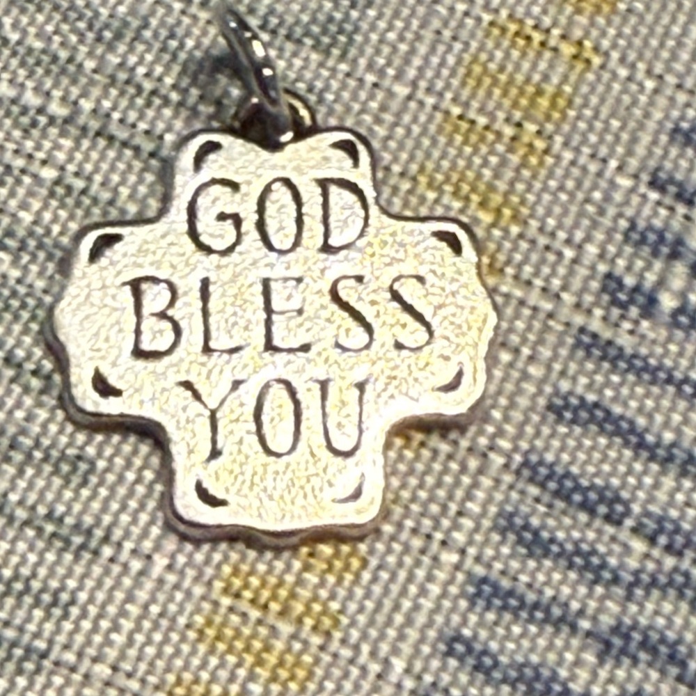 James Avery RETIRED God Bless You Sterling Silver Charm
